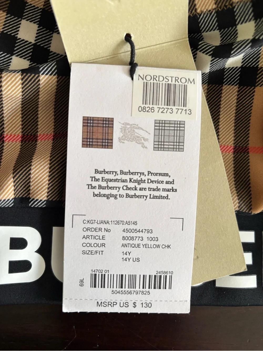 NWT Burberry Swim Top